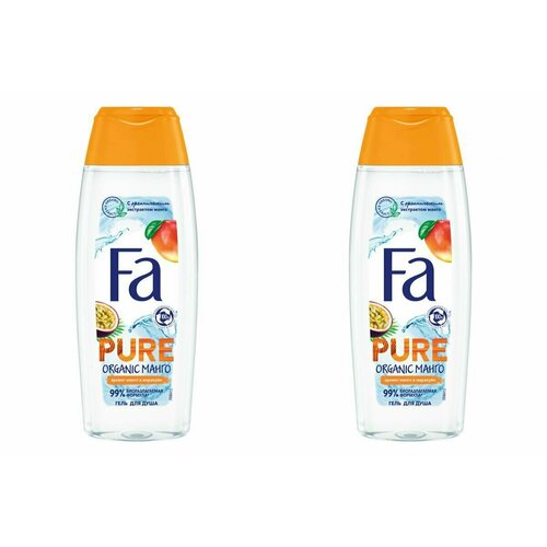 Гель для душа, Fa, Pure Organic, манго, 250 мл, 2 шт гель для душа fa pure organic peach lychee 250 мл