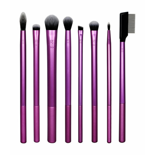 REAL TECHNIQUES Набор кистей для макияжа глаз Real Techniques Everyday Eye Essentials 5 makeup brush set pink black eye shadow brush lip brush blush brush eyelash brush makeup brush multifunctional beauty tools