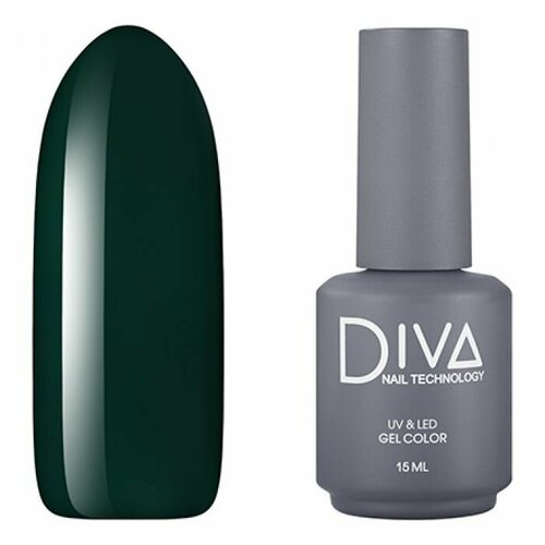 Гель-лак для ногтей Diva Nail Technology плотный, темный, насыщенный, зеленый, 15 мл diva гель diva для моделирования flash 30 мл