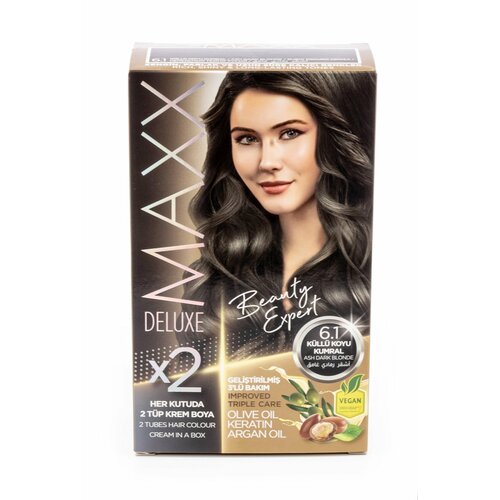 Lilafix / Лилафикс Maxx Deluxe Beauty Expert Краска для волос стойкая тон 6.1 пепельный темно-русый 261мл / красящее средство