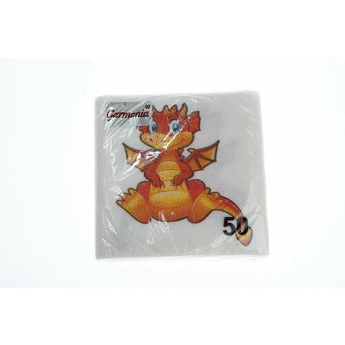 Салфетки бумажные 24х24 Гармония цвета 50 многоцветие НГ Дракон