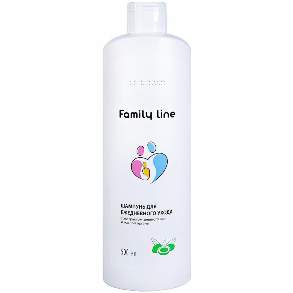 фото Шампунь для ежедневного ухода Liv Delano Family Line с экстрактом зеленого чая и маслом арганы 500мл