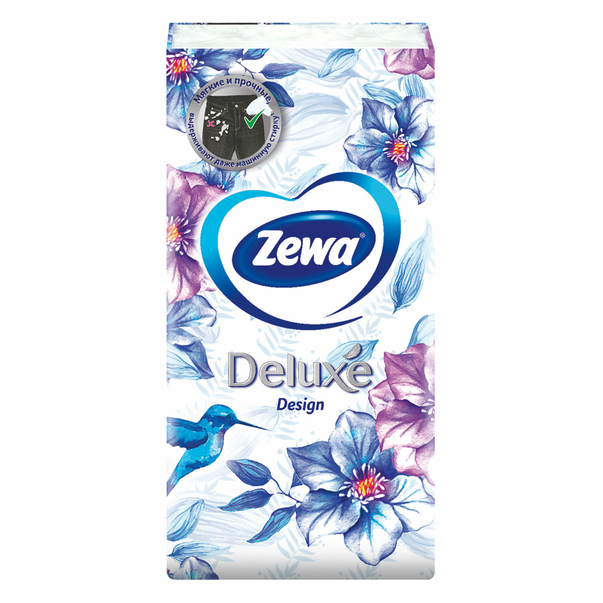 Бумажные платочки ZEWA Delux (пачка 10 платочков) 3сл Family/стайл