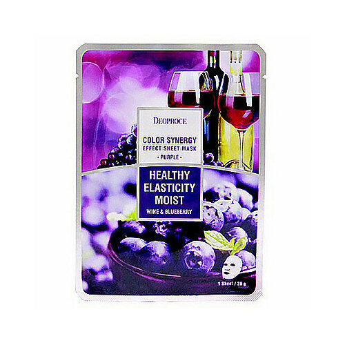 DEOPROCE Тканевая маска для лица с экстр. голубики и красного вина COLOR SYNERGY EFFECT SHEET 20 г