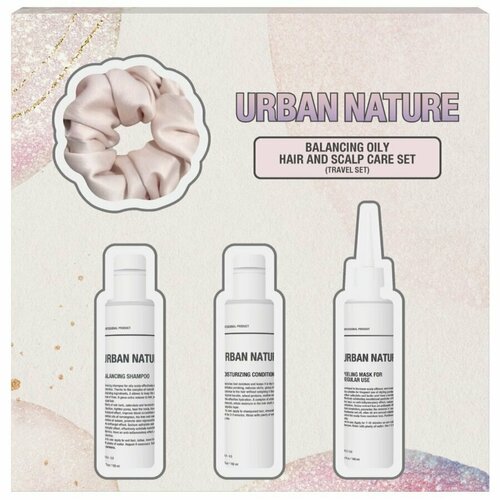 Набор UN_BALANCING OILY HAIR AND SCALP CARE (travel set) (резинка шамп бал 100мл конд увл 100мл пил дом 10