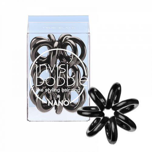 Invisibobble Резинка для волос True Black (с подвесом) черный 3 шт. (Invisibobble, ) - фото №1