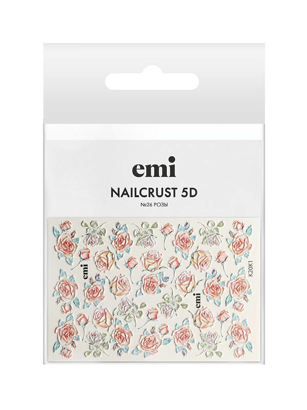 E.Mi, Трафареты-слайдеры №26 Розы NAILCRUST 5D