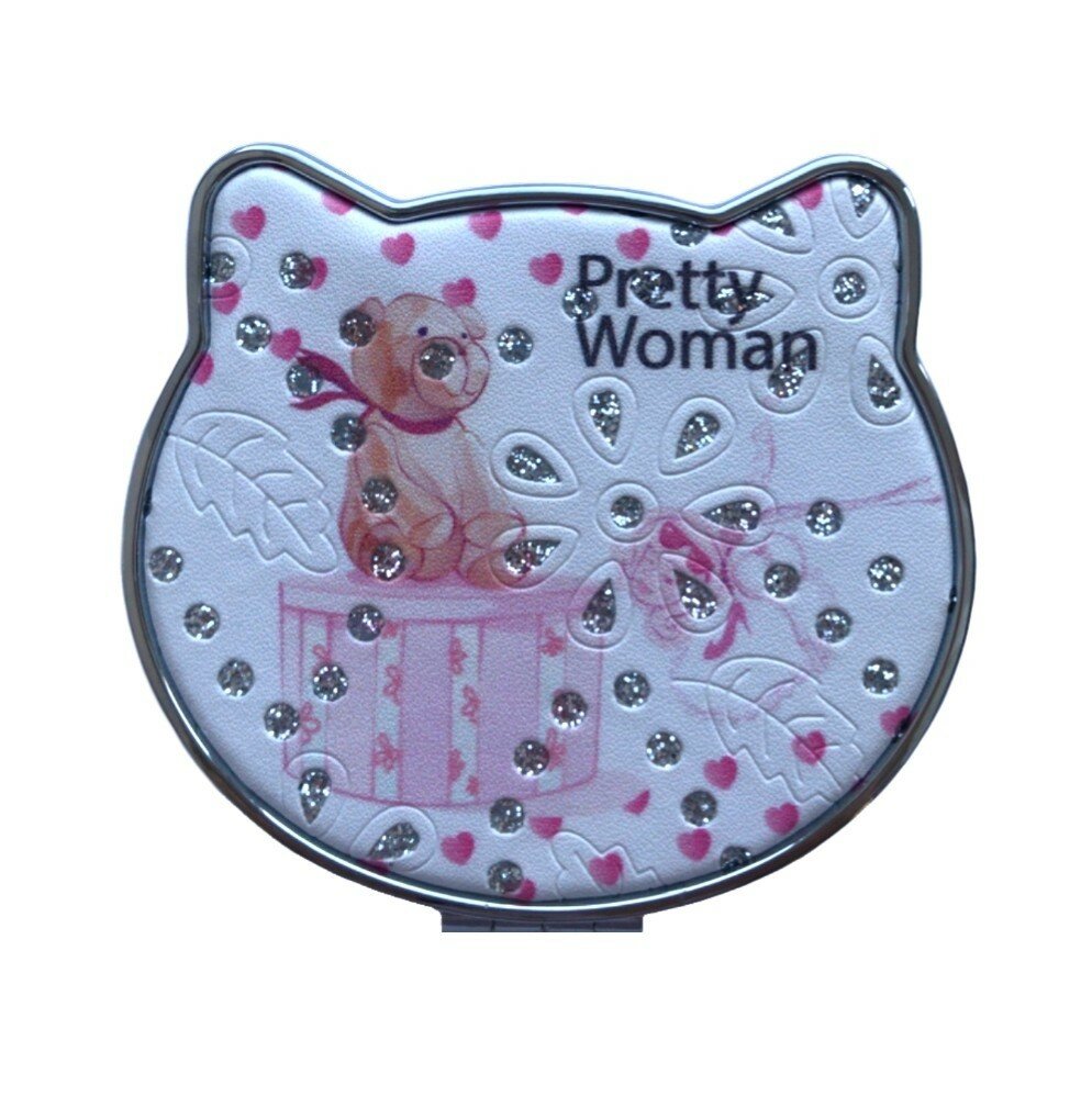 Зеркало карманное складное Pretty Woman Bear 8х7,5 см