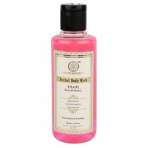 Роза и Мёд гель для душа марки Кхади (Rose and Honey body wash Khadi), 210 мл