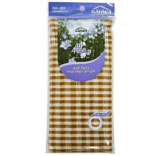 Массажная мочалка для тела со льном Gahwа Linen Shower Towel (жесткая)