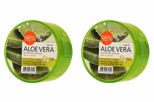 Welcos Kwailnara Гель Aloe vera Moisture Real Soothing Gel, 300 мл, 2 шт