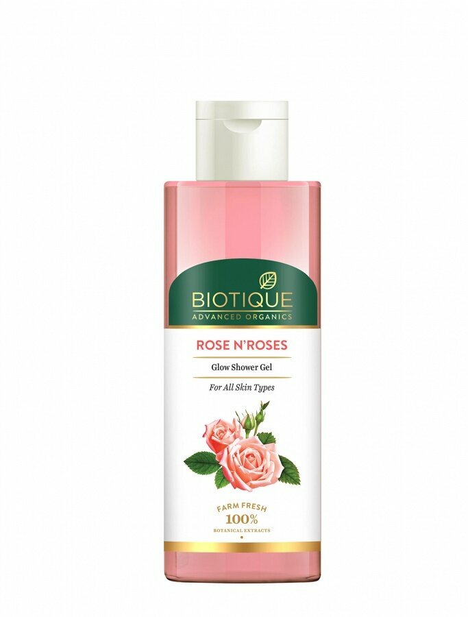 Гель для душа с розовой водой Advanced Organics Rose N'Roses Glow Shower Gel Biotique (Биотик), 200мл