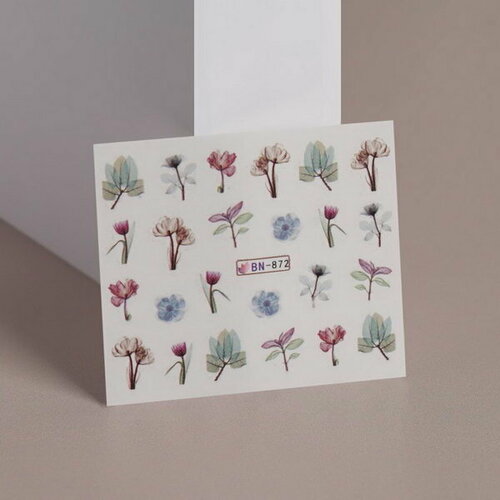 Слайдер - дизайн для ногтей Цветочные мечты, фасовка 6 шт, разноцветные, 6 шт.