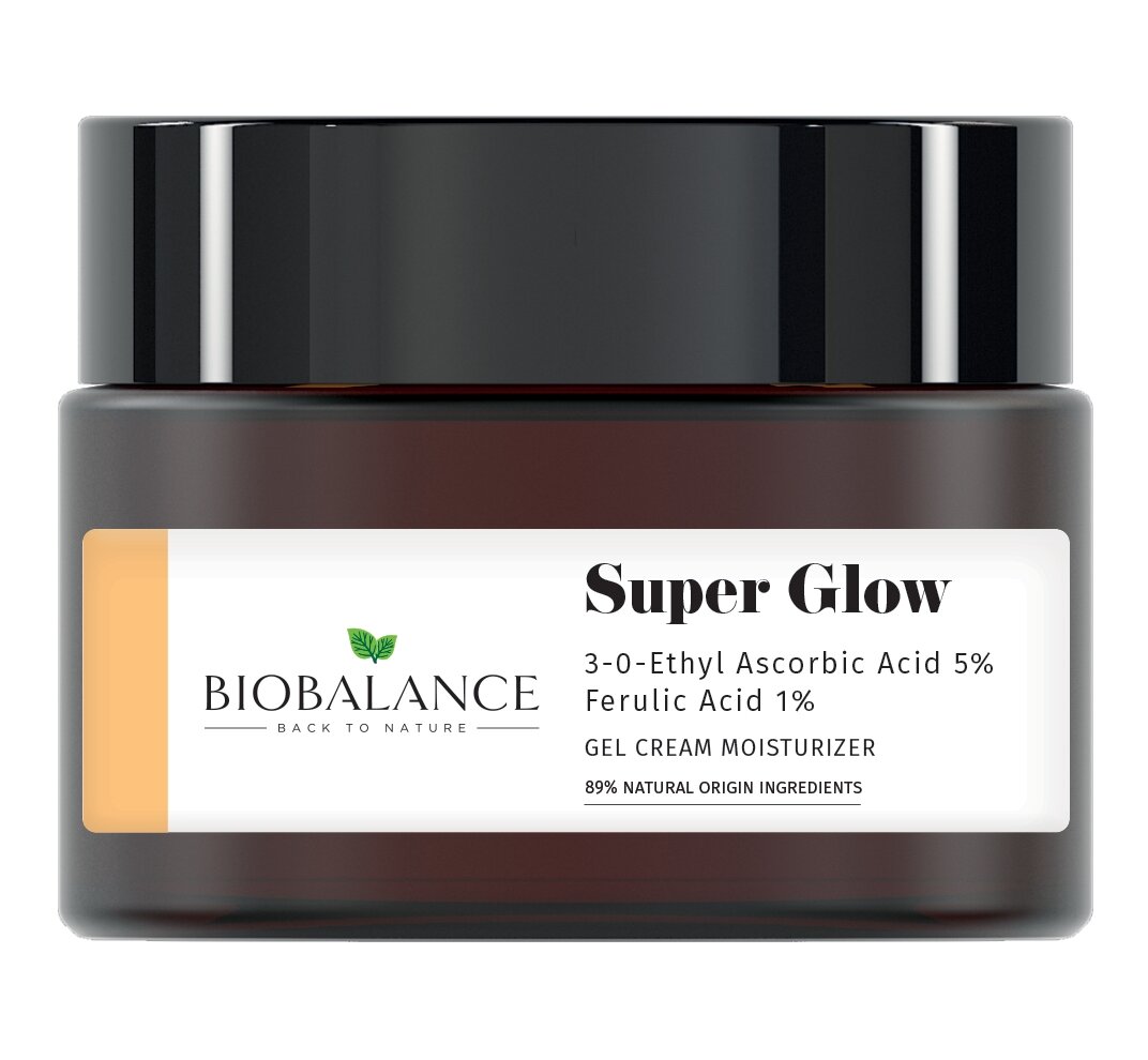 BIOBALANCE Super Glow Крем для лица с аскорбиновой кислотой и феруловой кислотой выравнивающий, 50 мл