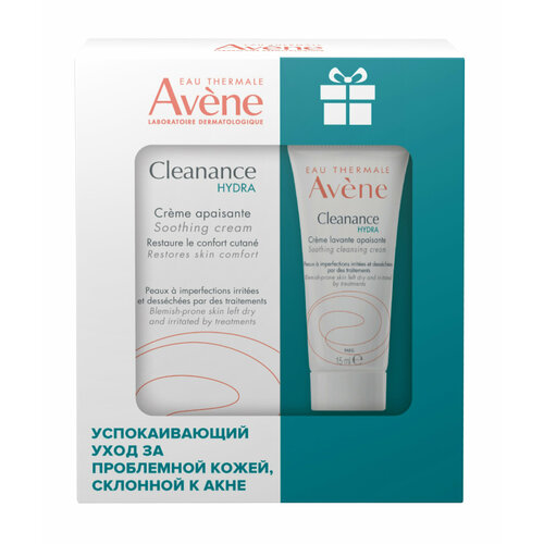 AVENE Avene Cleanance Hydra Промонабор (Крем восстанавливающий 40 мл + Крем для проблемной кожи 15 мл) успокаивающий крем для лица cleanance hydra soothing cream 40мл