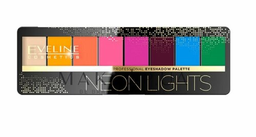 Eveline Тени д/век Professional Eyeshadow палетка N 06 NEON lights/неон ламп (8 тонов), 9,6гр