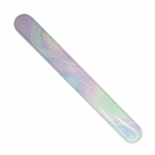 Пилка стеклянная полирующая Velganza с эффектом ламинирования ногтей, длина 12 см, радужные разводы