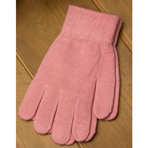 перчатки женские сенсорные трикотажные шерстяные коралловые c пумпончиком 041121109 Перчатки , размер OneSize, розовый