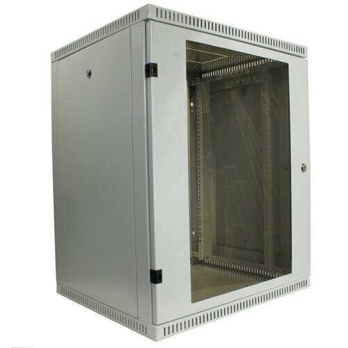 Шкаф коммутационный C3 Solutions WALLBOX (NT084702) настенный 15U 600x520мм пер.дв.стекл направл.под закл.гайки 225кг серый 470мм 25кг 744мм IP20 сталь - фото №2