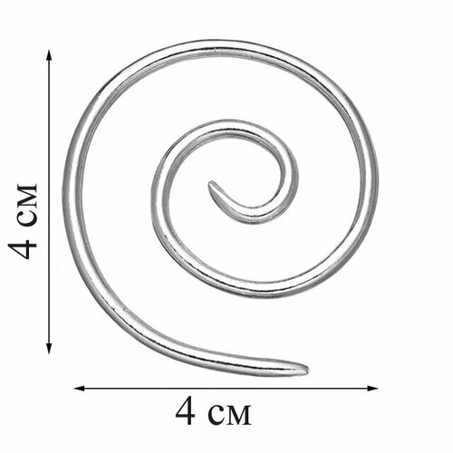 Булавка спица для вязания кос спираль серебристая