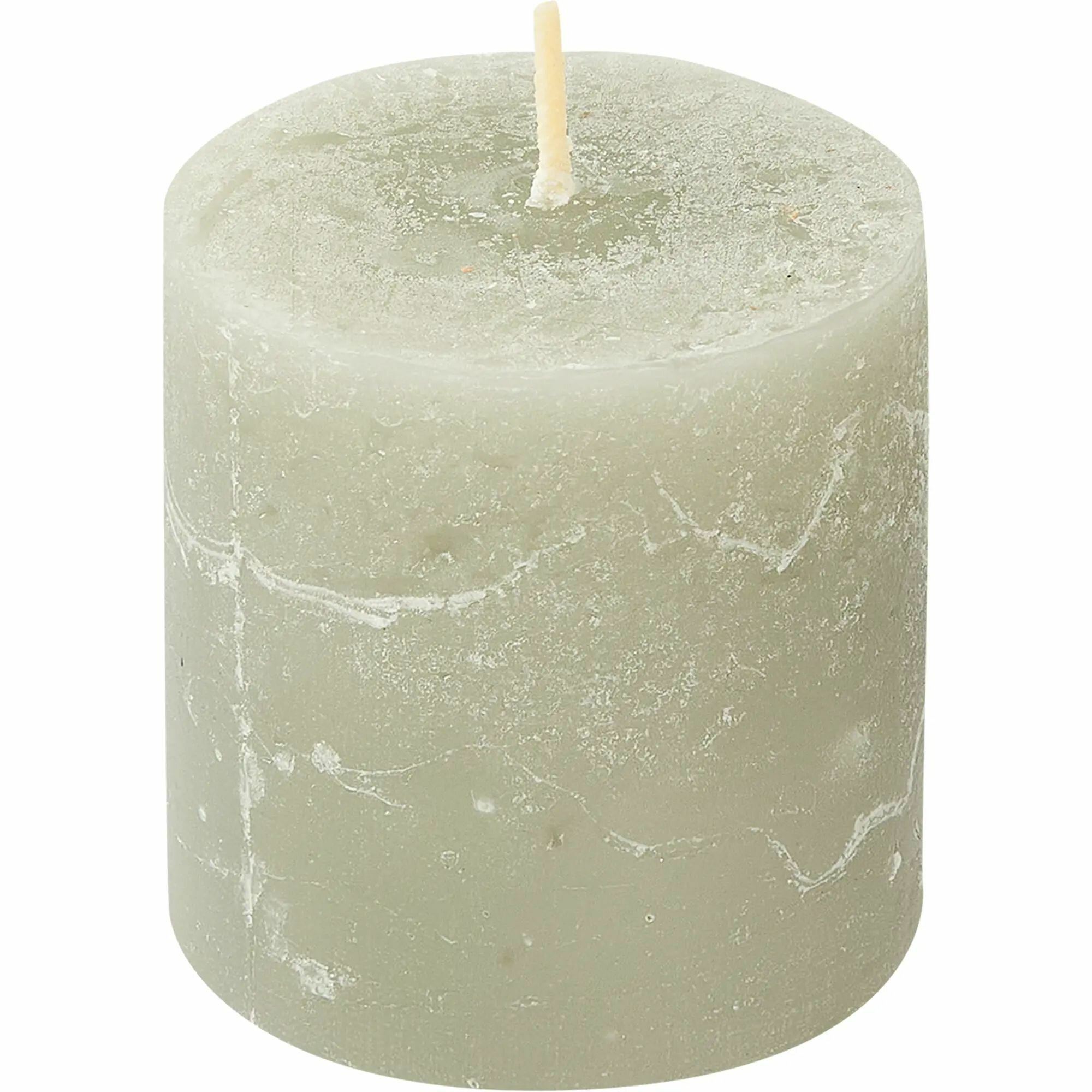 Свеча столбик Рустик светло-серая 7 см