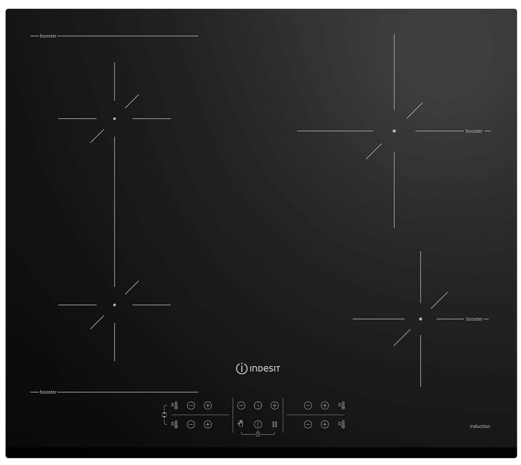 Электрическая варочная панель INDESIT IB 41B60 BF (черный) - фотография № 2