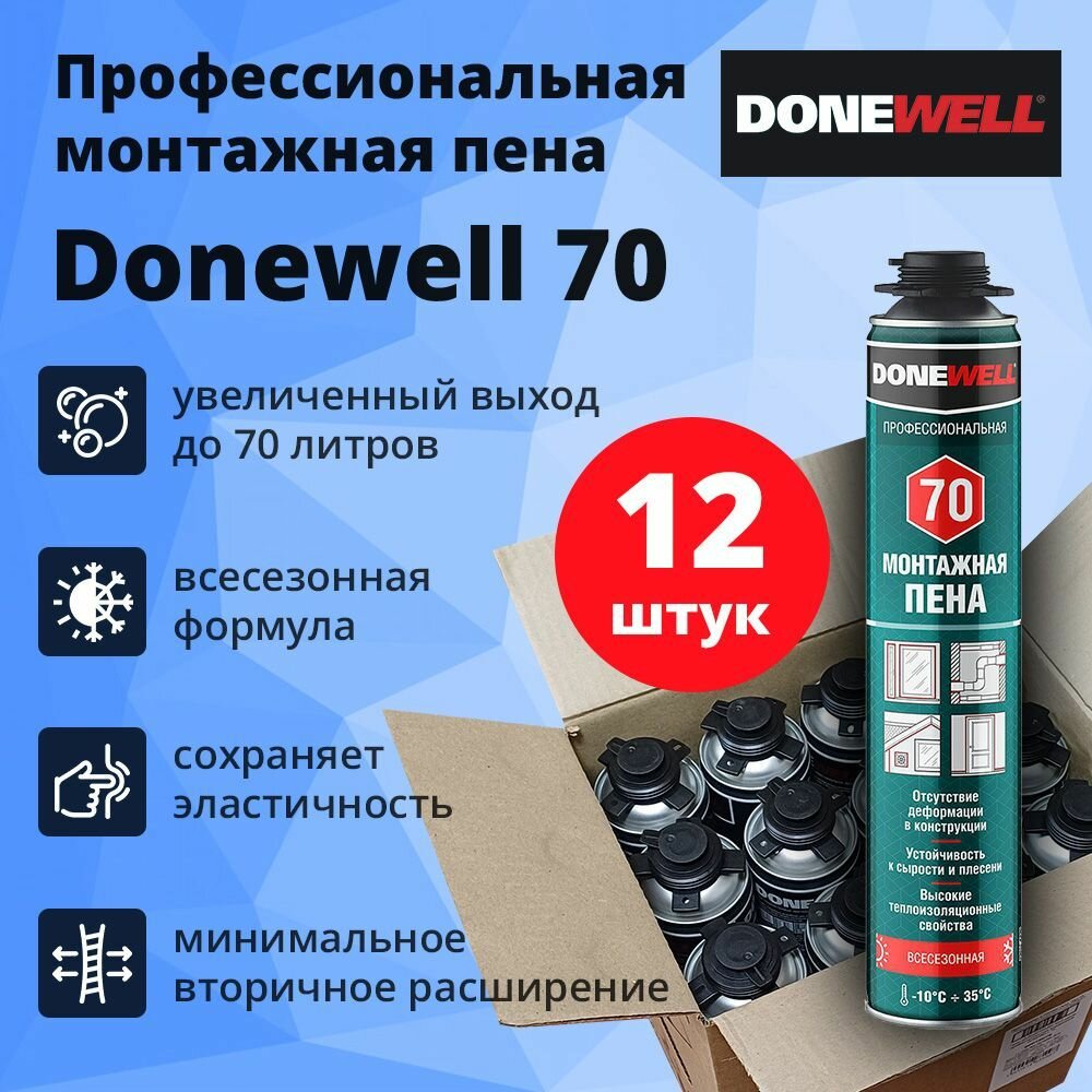 Монтажная пена Donewell 70 , всесезонная