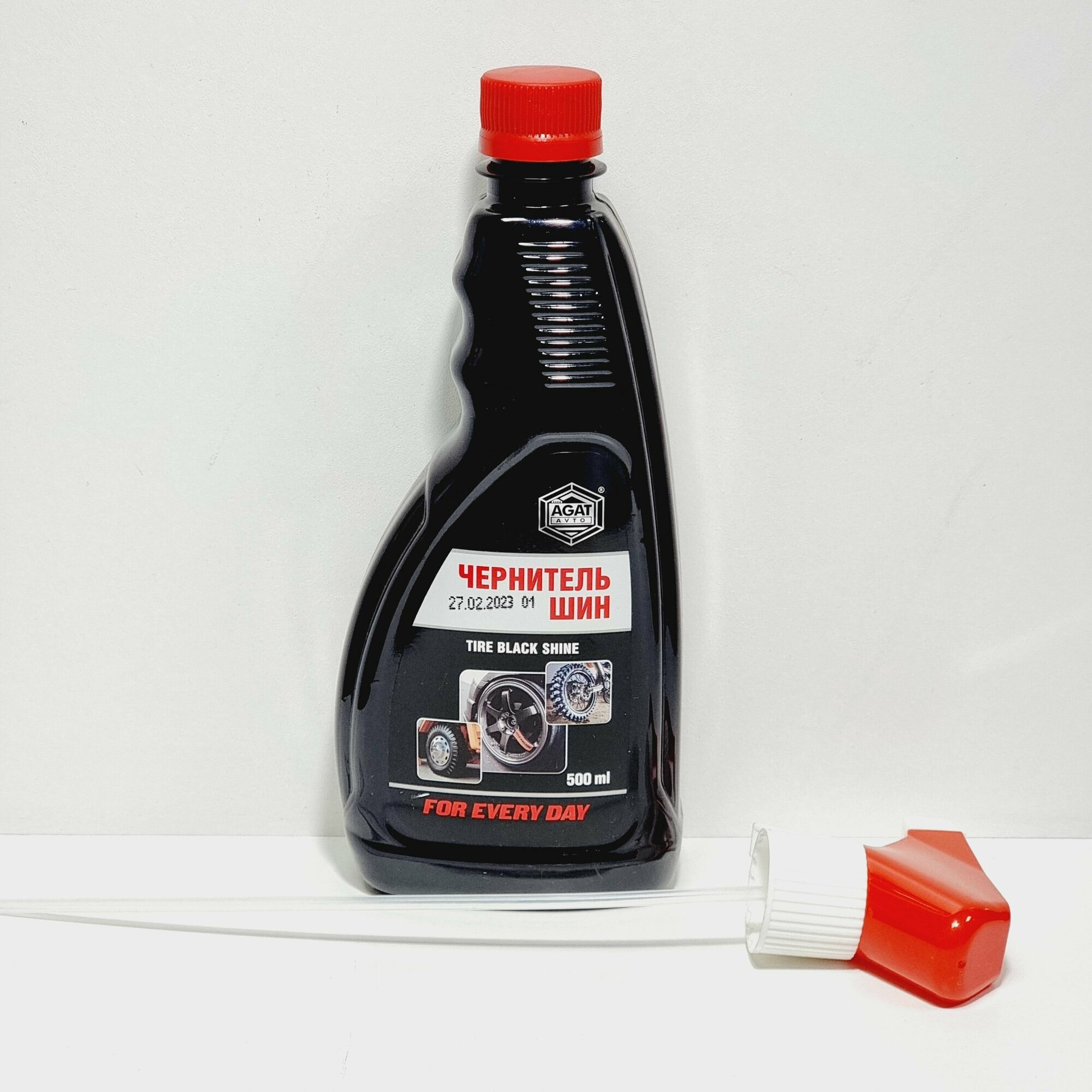 фото Чернитель шин, очиститель резины спрей агат 500мл