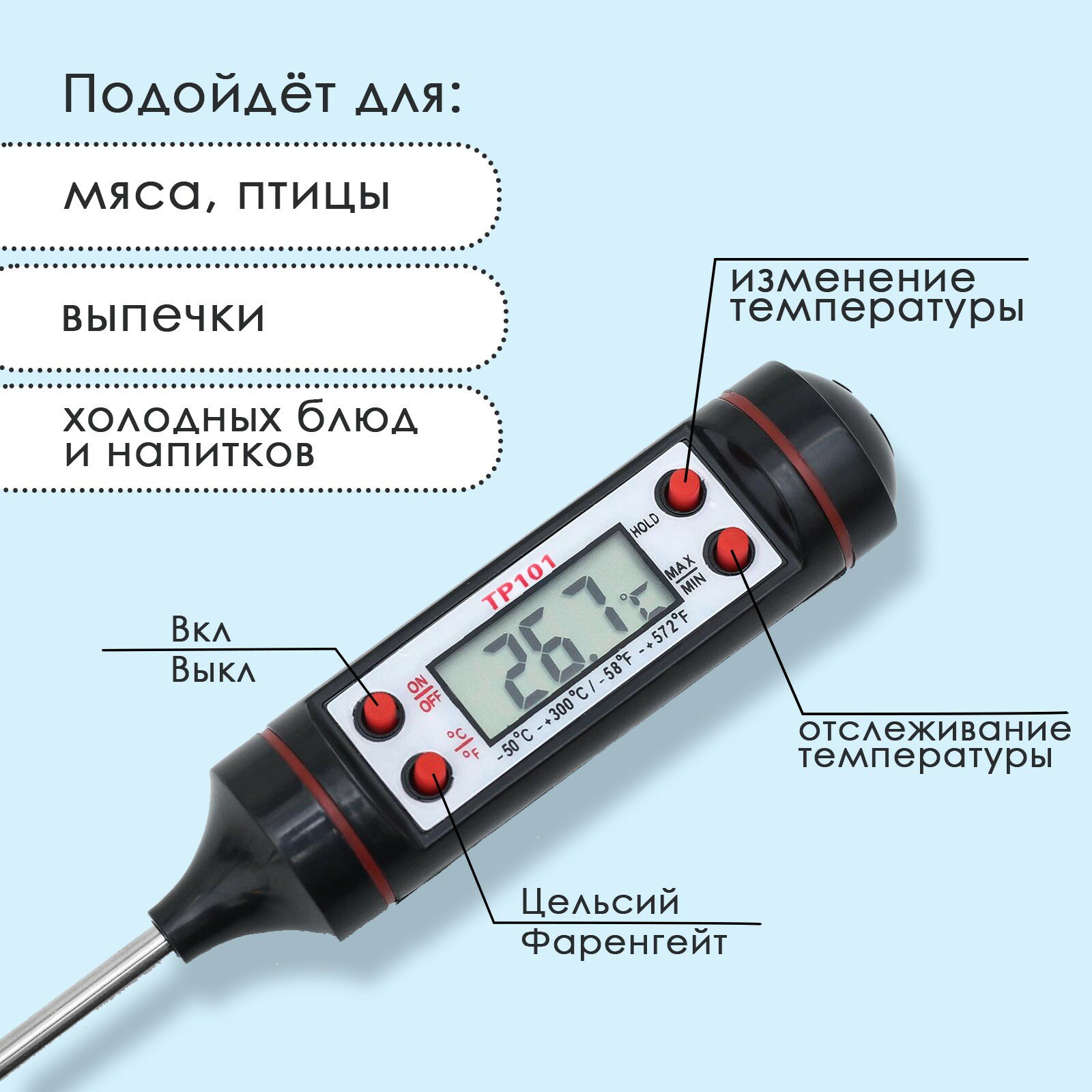 Термометр для еды, электронный