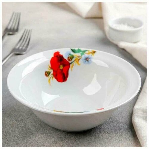 Миска 550см3 Идиллия Маки красные 4С0329 697₽