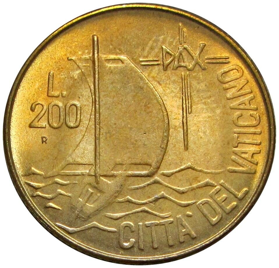 200 лир 1984 Ватикан, Год мира, UNC