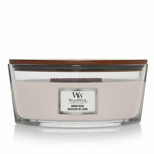 Свеча WoodWick White Teak (76039), эллипс, белый