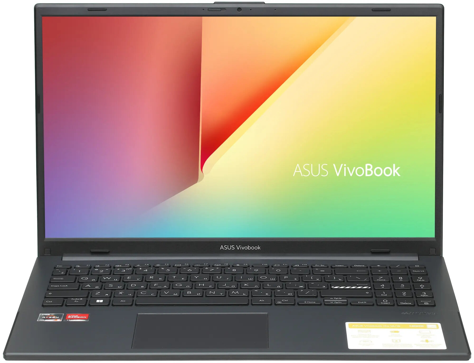 Ноутбук Asus Vivobook Go E1504FA-BQ585 Ryzen 3 7320U 8Gb SSD256Gb AMD Radeon 15.6" IPS FHD (1920x1080) noOS black WiFi BT Cam (90NB0ZR2-M00XB0)