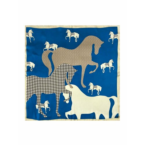 фото Платок ,70х70 см, белый, синий hangzhou weihe trade co., ltd