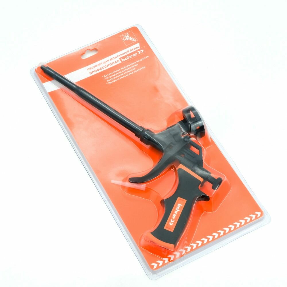 Пистолет для монтажной пены Bohrer "Профессионал" (двухслойное тефлоновое покрытие, регулировка потока пены) - фотография № 3