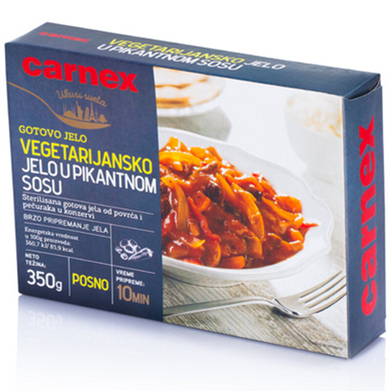 Готовое вегетарианское блюдо в остром соусе Carnex, 350 грамм