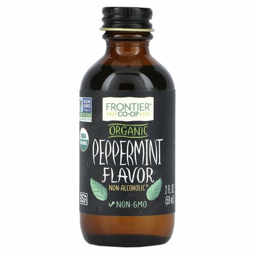 Frontier Co-op, Organic Peppermint Flavor, Non-Alcoholic, 2 fl oz (59 ml)