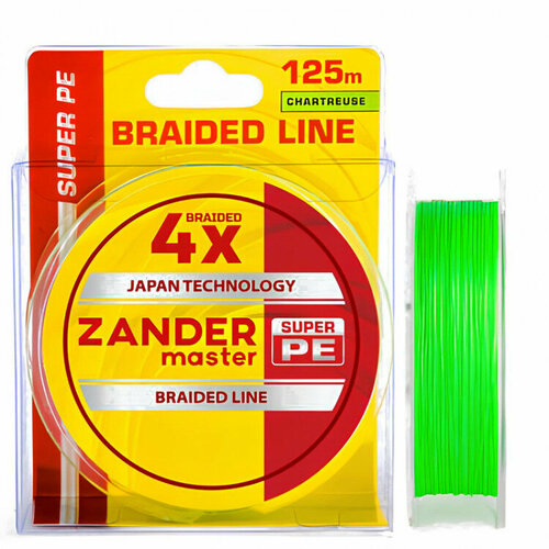 Шнур плетёный Zander Master 0,12 мм 125 м шартрез