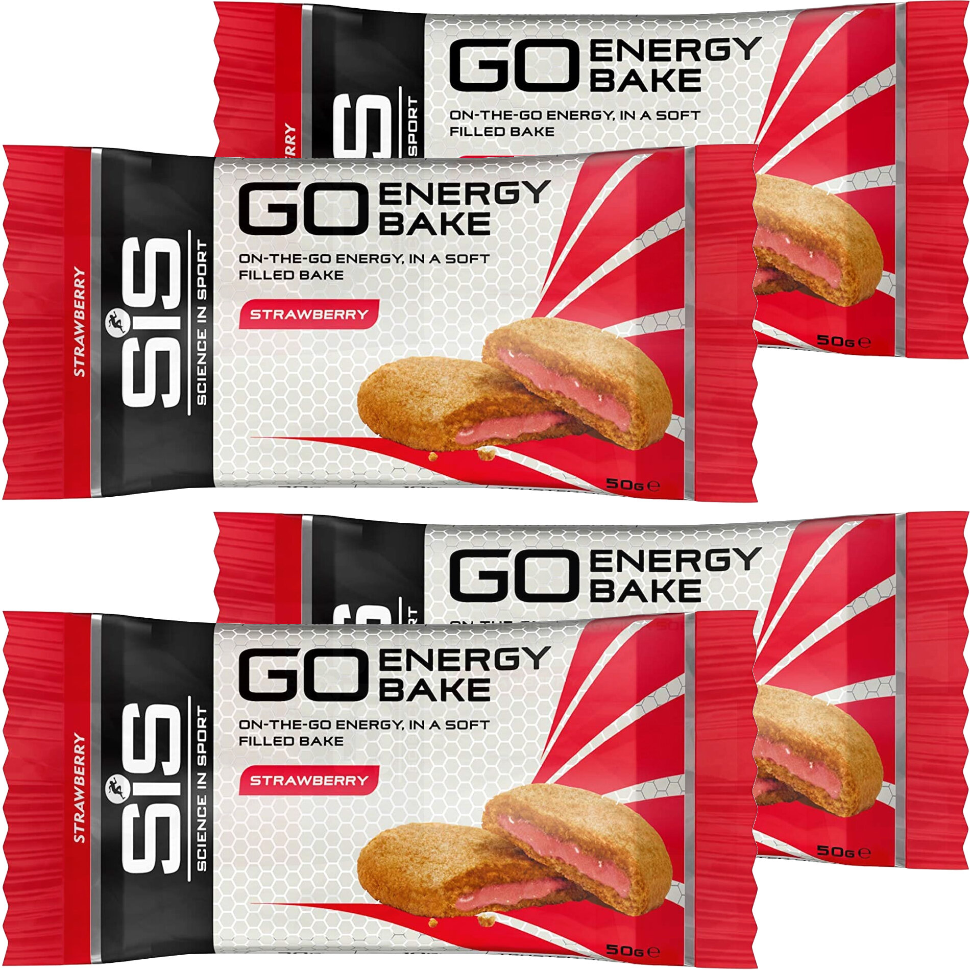 Энергетический батончик SCIENCE IN SPORT (SiS) GO Energy Bake 4 х 50 г, Клубника