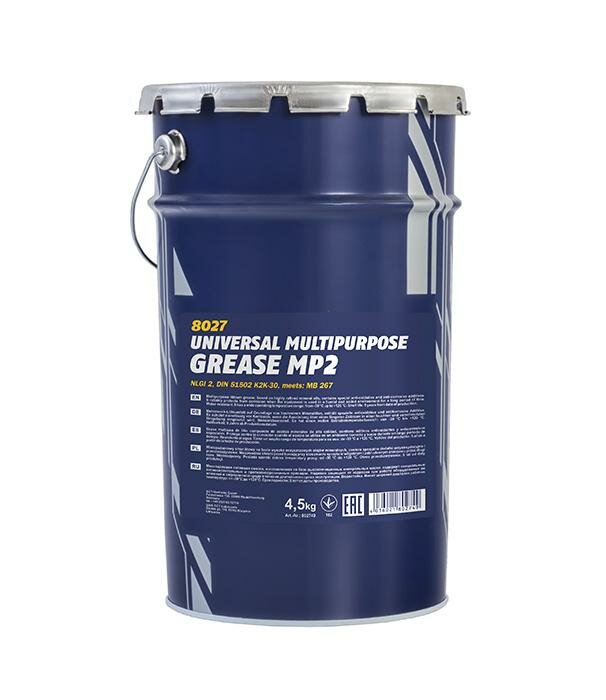 8027/8102 MANNOL MP-2 UNIVERSAL MULTIPURPOSE GREASE MP2 45 кг. Многоцелевая густая смазка