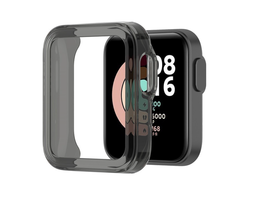 Защитный бампер-чехол MyPads из тонкого и прочного силикона для Xiaomi Mi Watch Lite с противоударными свойствами черный