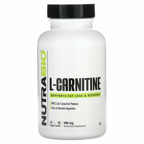 Nutrabio Labs, L-Carnitine, 500 mg, 90 Veggie Capsules