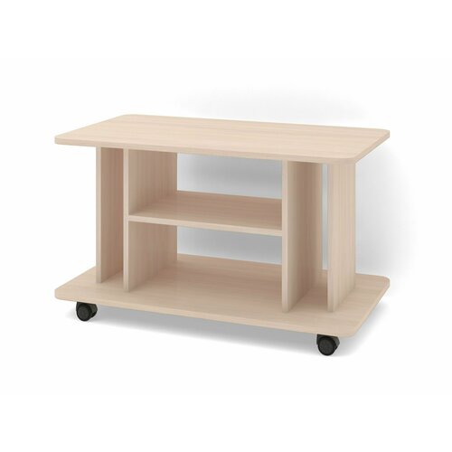 Стол журнальный СЖ 6 мобильный дуб млечный, с полкой