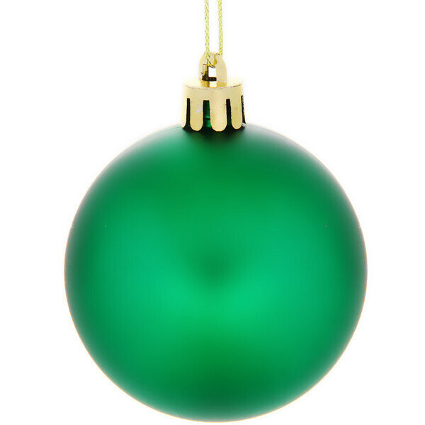 Новогодние шары 6 см (набор 6 шт) «Глянец» Зеленый (пакет)