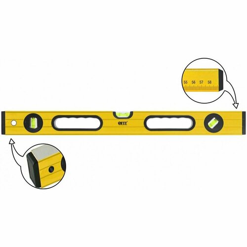 Уровень строительный Янтарь 3 глазка ручки усиленный корпус фрезер рабочая грань шкала 600 мм 1518₽