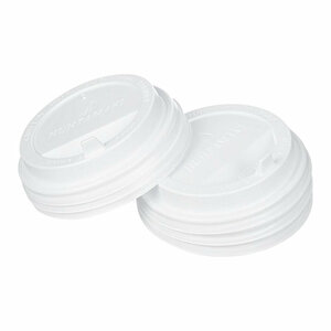 Крышка для стакана пластиковая HUHTAMAKI, 90 мм, с носиком, белая, 10 упаковок по 100 штук