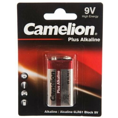 Camelion 6LF22 Plus Alkaline BL-1 (6LR61-BP1, батарейка,9В) (1 шт. в уп-ке)