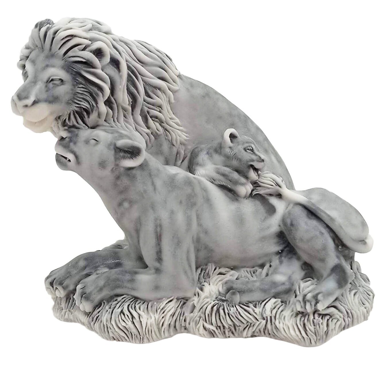 фото Статуэтка Семья львов 10 см мраморная крошка