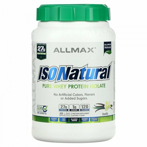 ALLMAX, IsoNatural, Pure Whey Protein Isolate, Vanilla, 2 lbs (907 g)