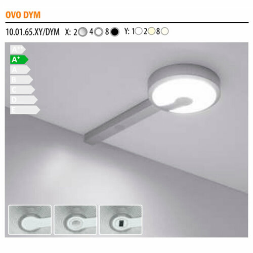 Светильник светодиодный Ovo DYM movement металлик/натур. свечение, d77, 210*77*22, 12V, 2.1 W, 150 lm, IP20